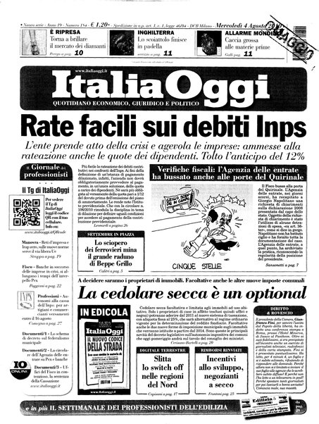 Italia oggi : quotidiano di economia finanza e politica